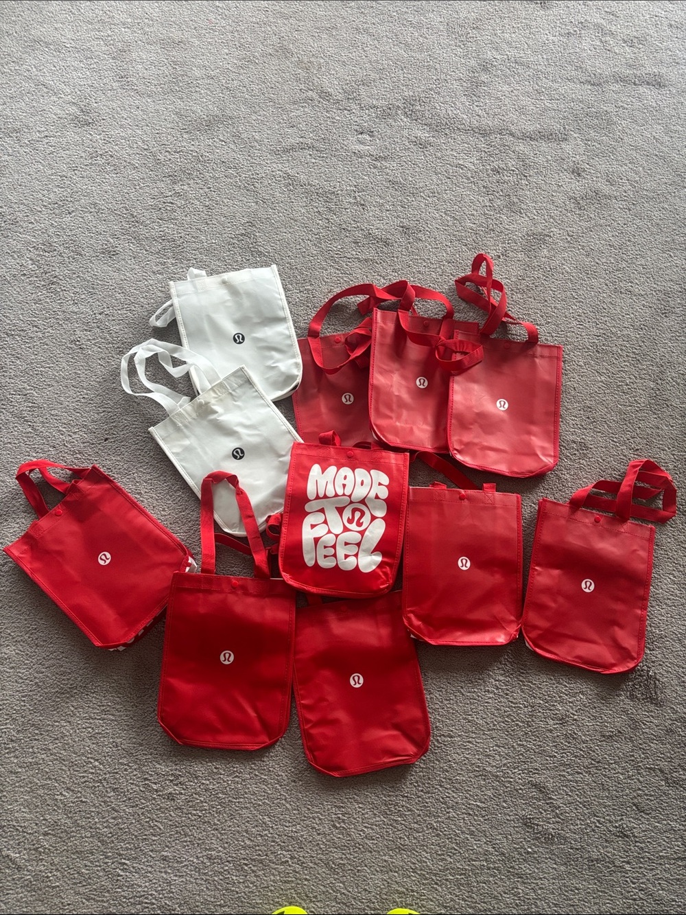 Lululemon Small Reusable Tote Bags - Red & White